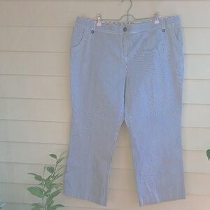 Boden Blue‎ and White Striped Straight Leg Pants